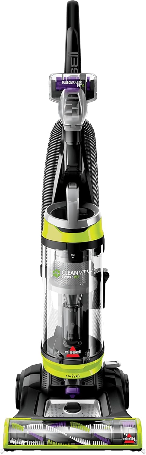 Bissell CleanView Swivel Pet Vacuum | Triple Action Brush, Scatter-Free Technology, Large Dirt Tank – Powerful Upright for Pet Hair & Carpet, Model 2252