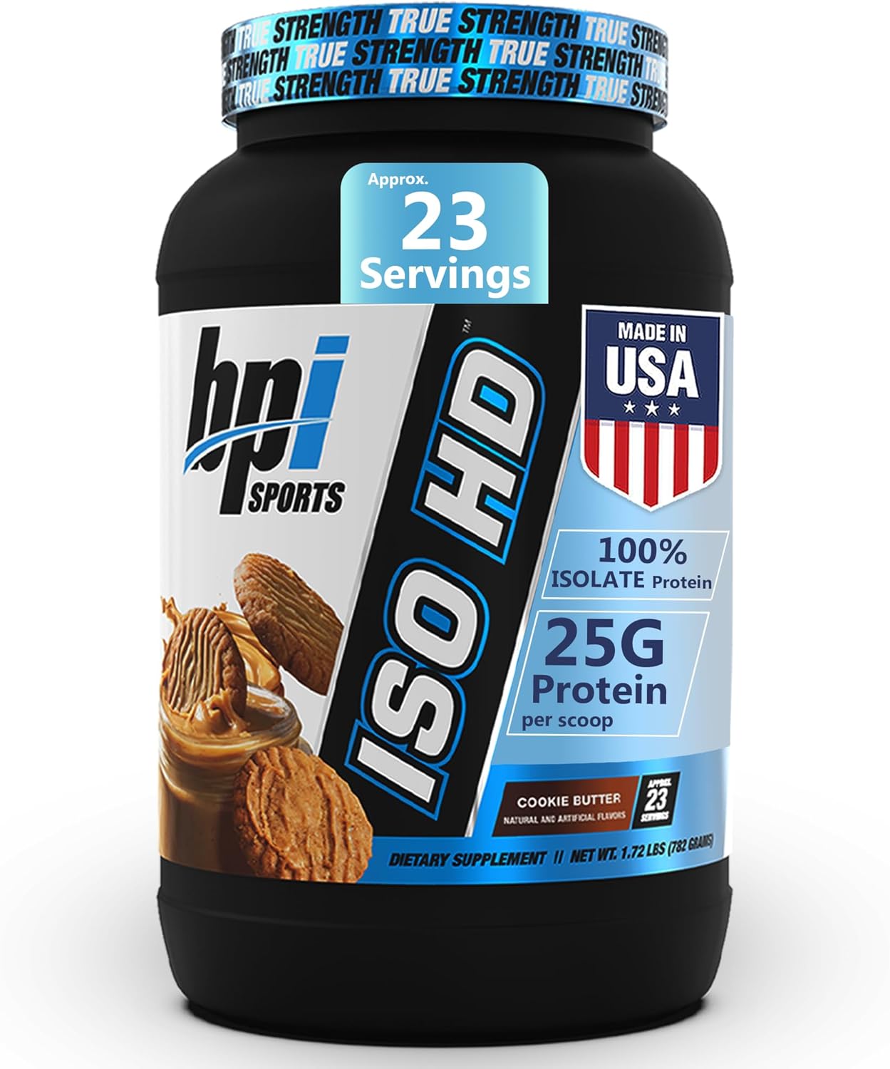BPI Sports ISO Whey Isolate Protein Powder – 25g Protein, Cookie Butter, 23 Servings