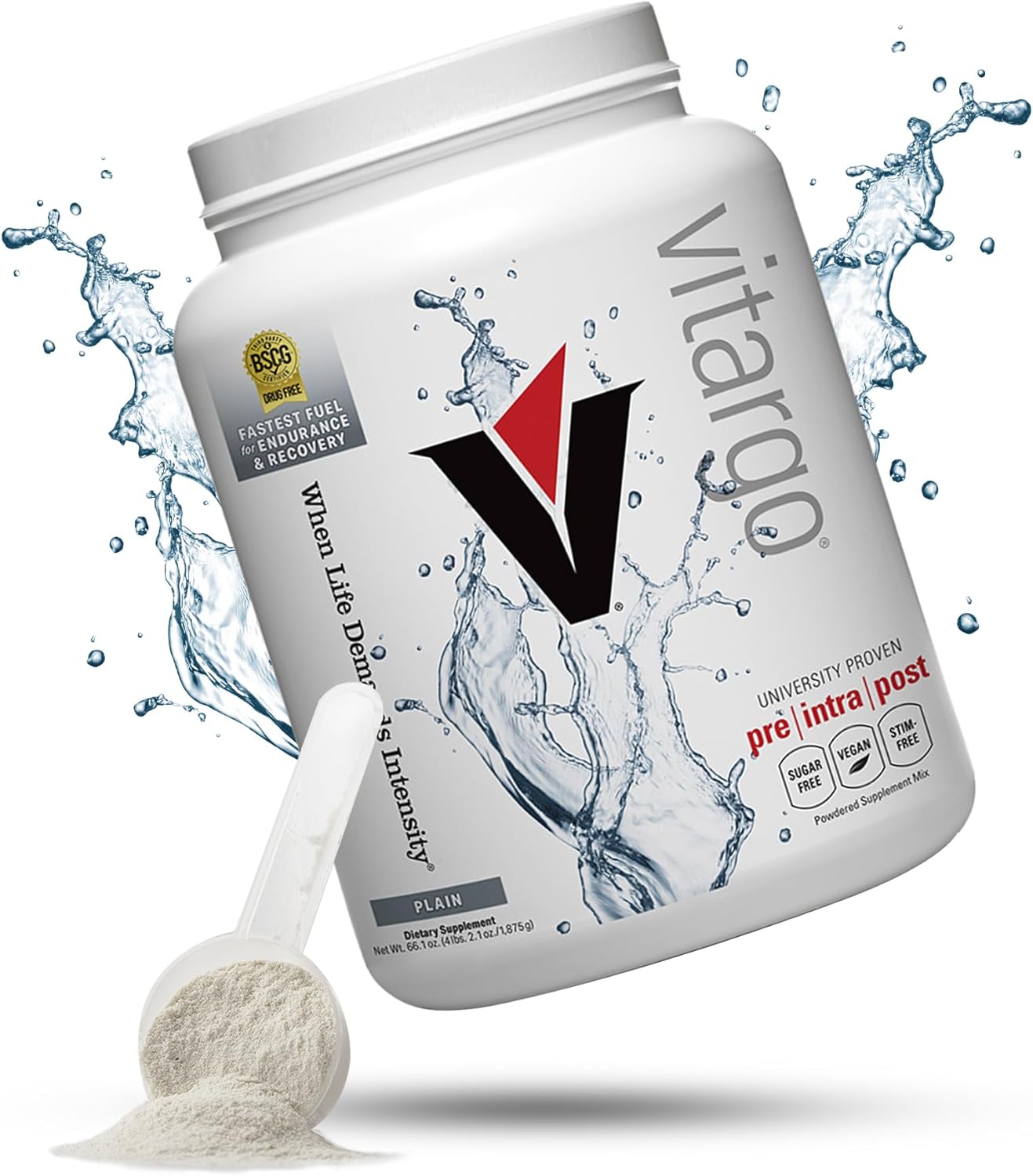 Vitargo Sugar-Free Complex Carb Powder, 4.4 LB Plain - Pre, Intra, Post Workout Fuel - Faster Absorbing Carbohydrate for Muscle Recovery & Endurance - Made in USA